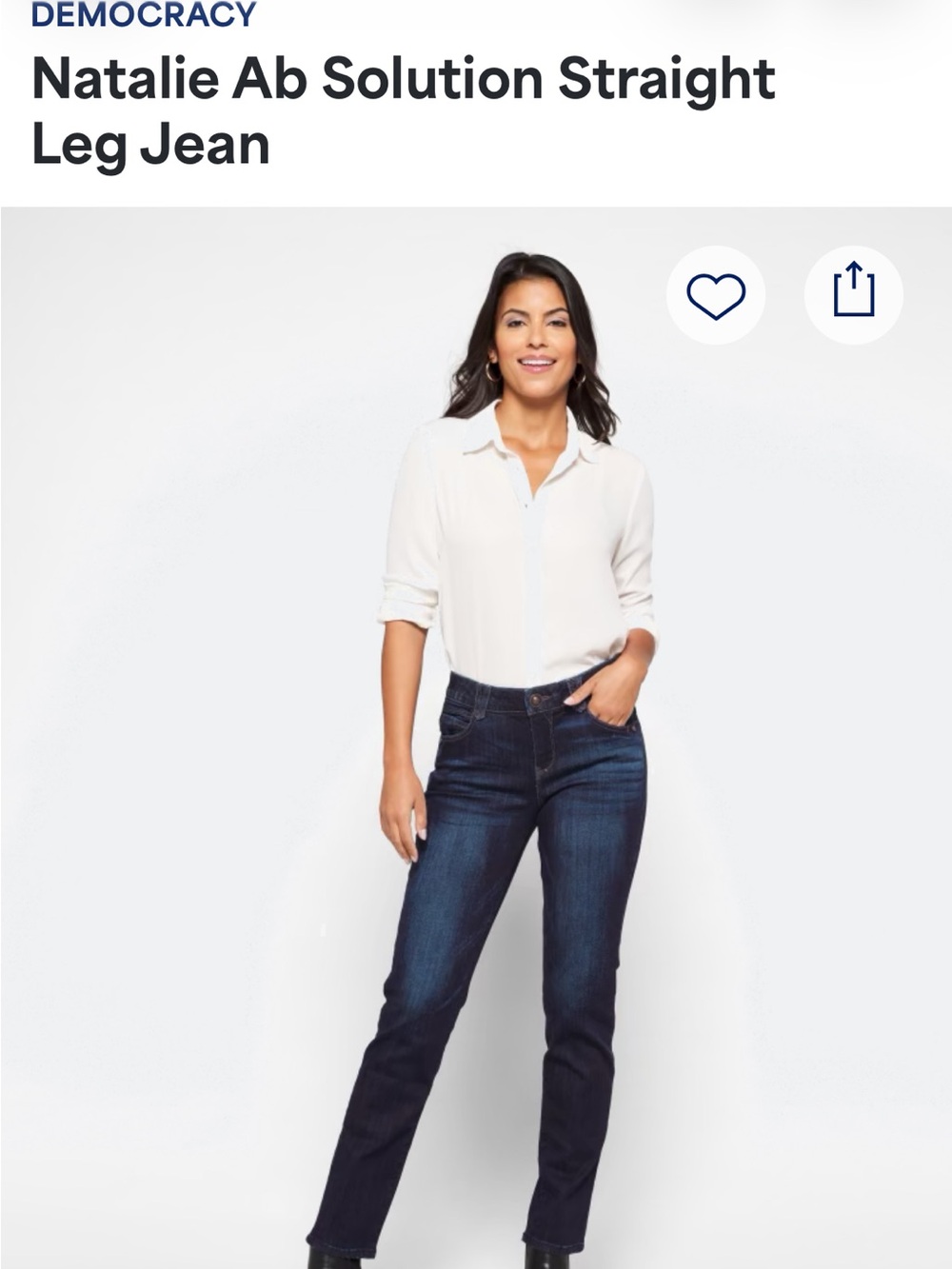 Democracy Dark Blue Straight Leg Jeans with AB Solution-NWTO-Size 14